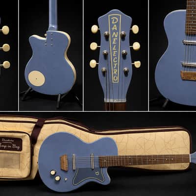 Danelectro ‘56 U2 Reissue – Blue Burst w/ Original Amp-in-Bag Case (Korean, Lipstick Pickups) image 2