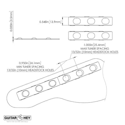 NEW Hipshot LOCKING Tuners 6 in line STAGGERED w/ KNURLED Buttons - NICKEL image 6