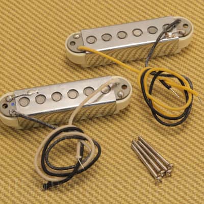 099-2238-000  Fender Pure Vintage '65 Jaguar Pickup Set, Neck & Bridge Vintage White image 3