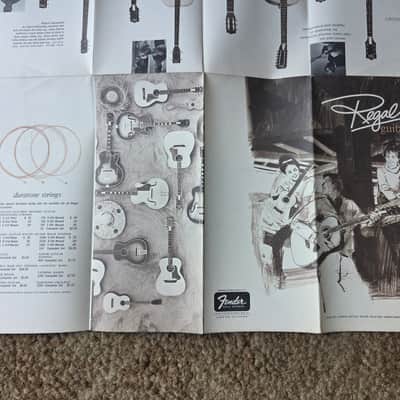 Vintage 1966 Regal (by Fender) Guitar Fold Out Pamphlet Catalog! Rare, Original Case Candy! imagen 4