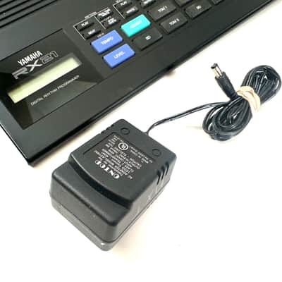 Yamaha drum machine with power supply and midi RX21 1980s - Black metal image 3