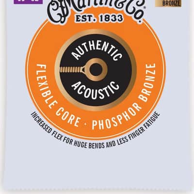 Martin Authentic Flexible Core Custom Light Phosphor Bronze A/G Strings, 11-52 image 1