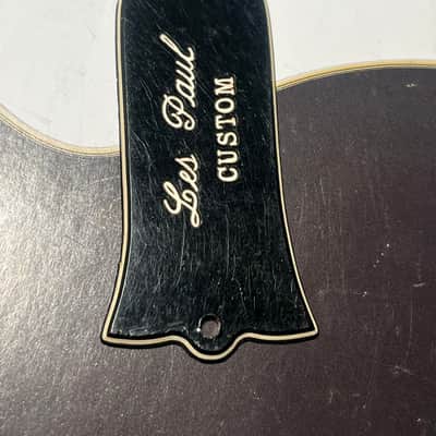 Gibson Vintage Gibson NOS Les Paul Custom Truss Rod Cover • 1950s–Early 1960s • Black • Rare Long Version 1950s image 9