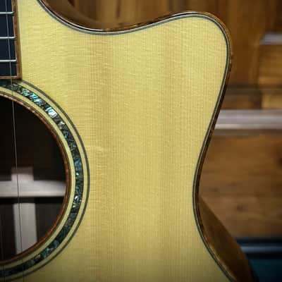 2007 R. Taylor Style 1 Swiss Alpine Spruce/ Beautiful Straight Grain Cocobolo/ Flame Koa Binding image 6