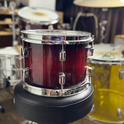 Pearl Decade Maple 10” x 7” Rack Tom - Deep Red Burst Lacquer Finish image 4