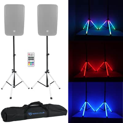 (2) Rockville RPG10 10" Powered Active 600 Watt DJ PA Speakers+LED Stands+Cables image 15