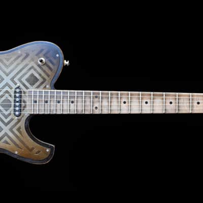 Dax&Co. Ironhorse 2022 Black/Steel Diamond Etched Guitar W/ Hardshell Case & COA! image 4