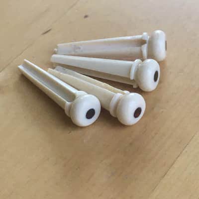 4 Martin Vintage NOS Relic Acoustic Tenor Guitar Bridge Pins Set of 4 Four Tortoise Inlay image 3