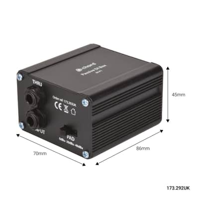Chord Passive DI Direct Injection Box , Black, 173.292, Black, 173.292 image 3