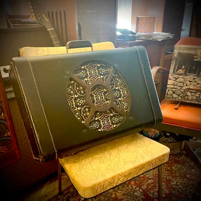 Rotary Connection 12” portable/travel guitar suitcase speaker cabinet. Black/Blue Tolex. Vintage 50’s repurposed case. Unique vintage grill cloth. 12” vintage Pyle 8 ohm speaker. Switchcraft jack 2026 - Black/Blue image 1