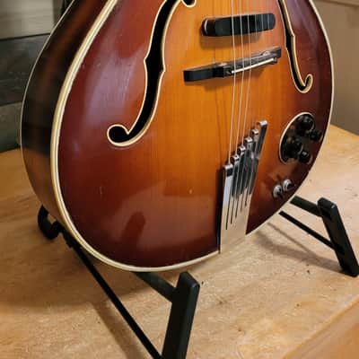 1956 Hofner President Electric Guitar 2 Pickup Cutaway Sunburst Nice Shape W/HSC image 4