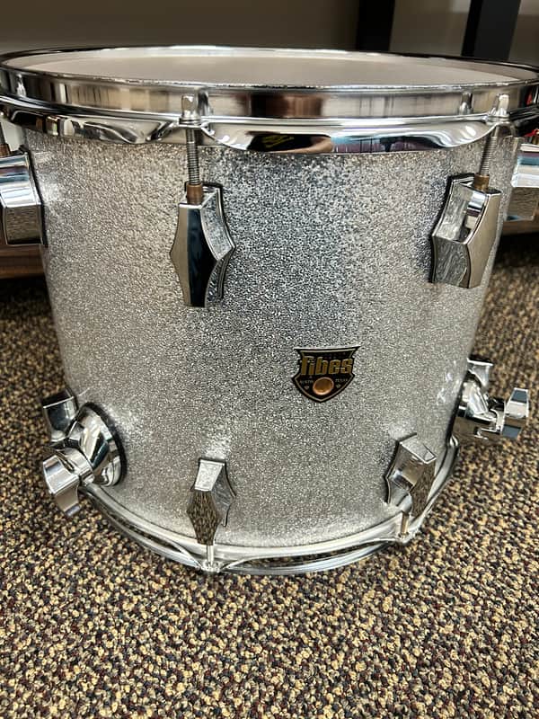 Vintage FIBES Austin Jasper Maple / Gum Shell 14x12 Floor Tom in Silver Sparkle image 1