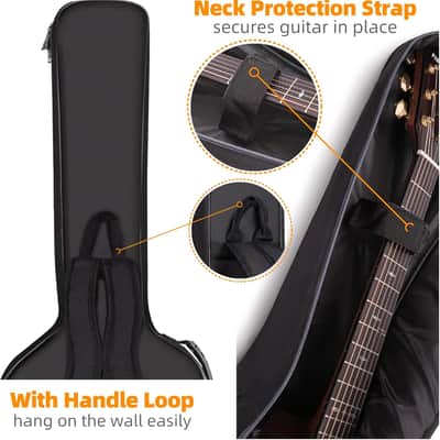 Bass Guitar Bag Gig Bag 0.3in Padding Black Padded Waterproof Backpack Soft Electric Bass Case White image 3