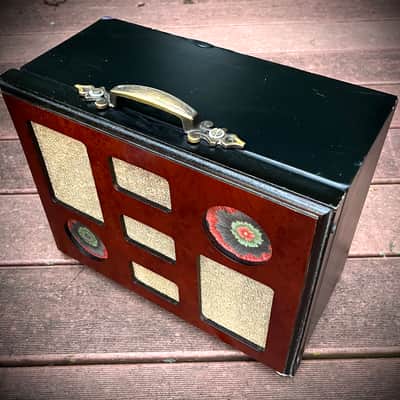 Rotary Connection 1x8” mini/portable/desktop loaded guitar speaker cab! Closed back. Vintage Rola speaker. Unique MCM look. 4 ohms / 25 watts. 2026. Wood/Black image 4