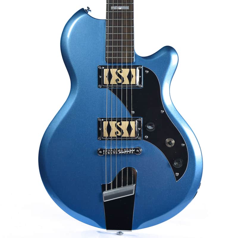 Supro 2020BM Westbury Dual Pickup Island Series Electric Guitar Ocean Blue Metallic image 1