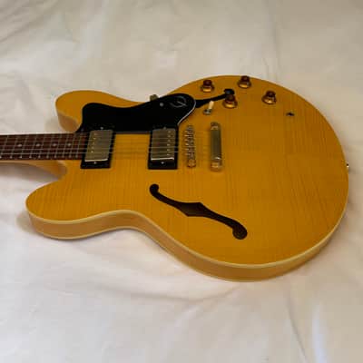 Vintage 2000 Epiphone Dot Deluxe Limited Edition Flame Top - Made in Korea (MIK) - Natural - Free Pro Setup image 5