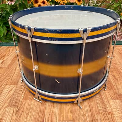 1950s-1960s Ludwig Transition Badge 12x20 Bass Drum Dark Blue / Gold Duco image 4
