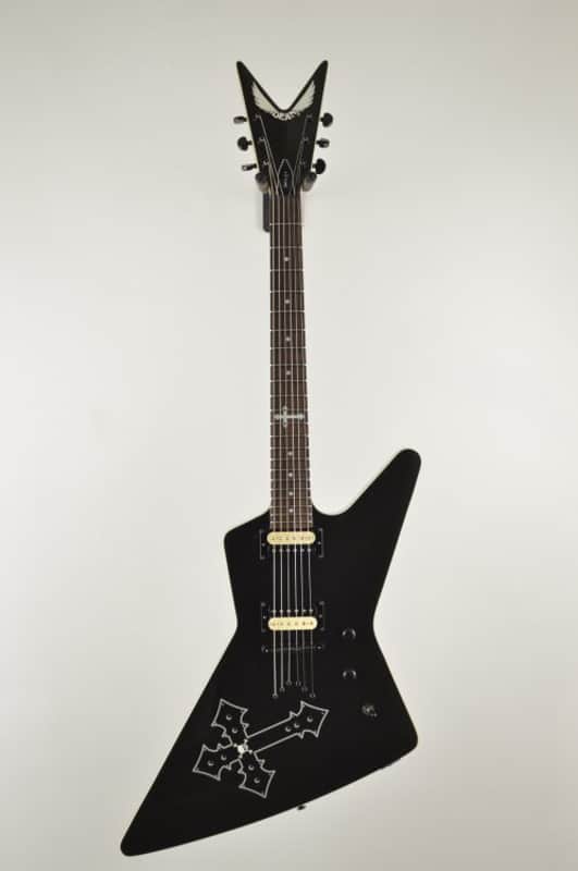 Dean Bret Michaels signature Z Metallic Black with cross & skull Brett Poison explorer with case image 1