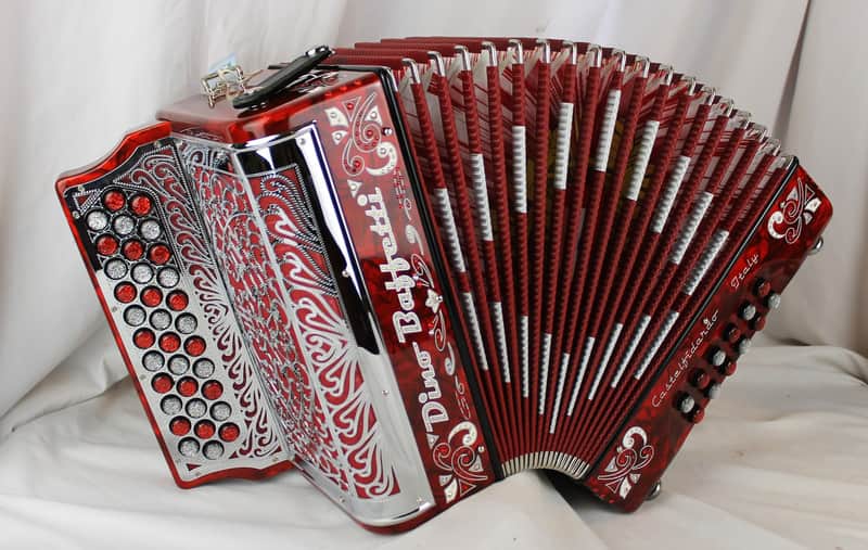NEW Wild Cherry Dino Baffetti "Tex Mex III/34 Portuguese Concertina - Diatonic Button Accordion FA MMM 34 12 image 1