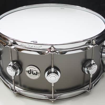DW Collectors Satin Black Over Brass 6.5" x 14" Snare Drum w/ VIDEO! image 2
