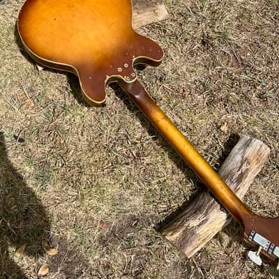 Vintage Harmony H-27 Mid 60’s Bass Guitar - Sunburst Flame Top image 17