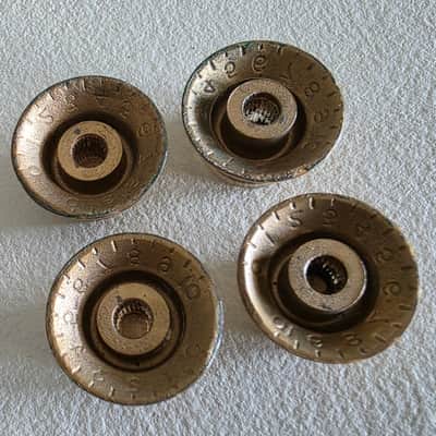 BEAUTIFUL Vintage 60’s 70’s Gold Reflector Knobs Set Les Paul SG Gibson ES Volume Tone image 11