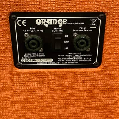 Tom Petersson's Cheap Trick, Orange - OBC410 4x10" 600-watt Bass Cabinet with Horn 8-ohm SIGNED!, AUTHENTICATED!  (TP #7) image 6