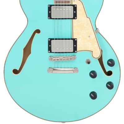 D'Angelico Premier SS Single Cutaway Semi Hollow Body Electric Guitar Surf Green image 6