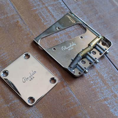 Glendale USA Telecaster Bridge And Neck Plate Compensated Saddles EXCELLENT image 1