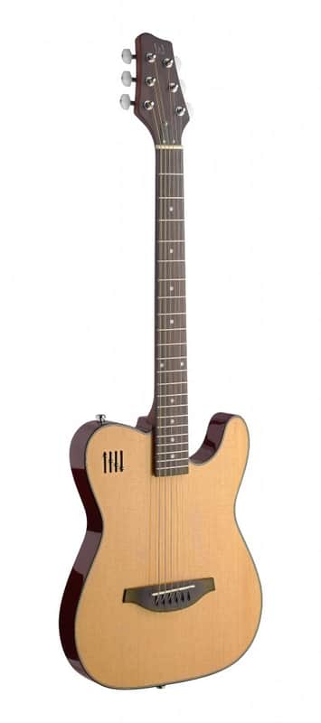 STAGG Natural Electric Solid Body Classical Cutaway Guitar Solid Spruce Top Mahogany Neck image 1