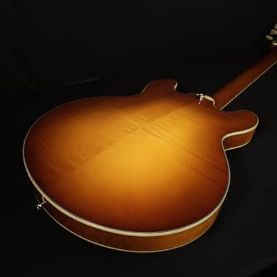 Eastman T484 Gold Burst Finish Flame Maple Thinline Guitar, Hard Case image 16