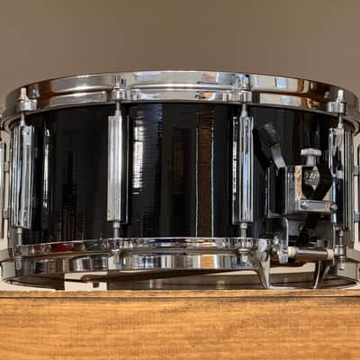 1980's Tama Artwood 6.5" x 14" Piano Black Lacquer Snare Drum image 5