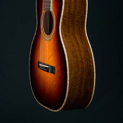 Huss and Dalton 0-SP Parlor 12-Fret Figured Black Walnut and and Bearclaw Sitka Spruce Sunburst Custom NEW image 13