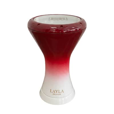 LAYLA 9" Premium Sombaty Darbuka (Doumbek) Red/White Fade Gloss with Bag image 4