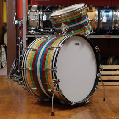 1950's WFL Super Classic Bass Drum and Snare Drum in Banded Pearl (Salesman) 14x22 10x14 image 1