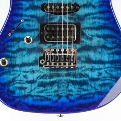 Ibanez GRX70QALTBB Left Handed Transparent Blue Burst image 3