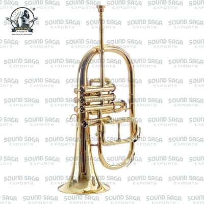 SOUND SAGA® Flugel Horn 4 Valve With All Accessories Including Mouthpiece & Case. image 3