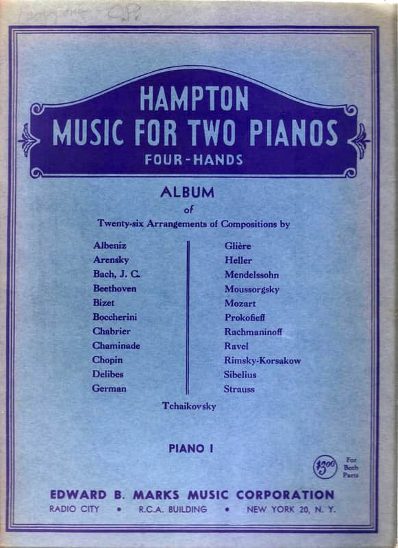 Edward B. Marks Music Corporation Piano Book 1943 - Piano book image 1