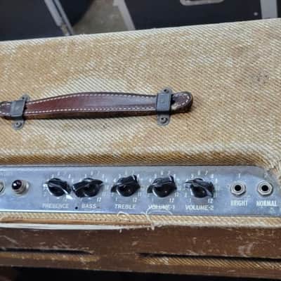 Fender 1955 Tweed 4x10 Bassman amplifier, narrow panel dual rectifier 1955 - Tweed image 9