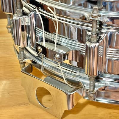 Vintage Rogers Dynasonic 5x14 Snare Drum COB Chrome Over Brass 100% ORIGINAL! image 8