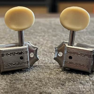 Kluson Double Line Deluxe Bass Guitar Tuner Set 1960’s - Nickel image 1