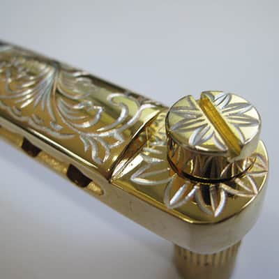 Gold Vintage Engraved Top Les Paul SG Style Guitar Tune O Matic Stopbar Tailpiece image 4