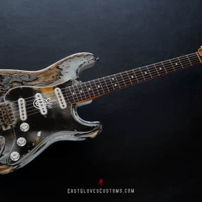 Fender Stratocaster 50th Anniversary White Marble Paisley Heavy Aged Relic by East Gloves Customs image 14