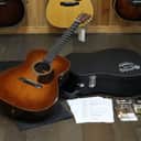 2012 Martin Custom Shop 000-14 000-28 Fret Bearclaw Spruce Madagascar Rosewood Acoustic Guitar Amber tone 1933 Sunburst + OHSC