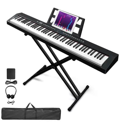 Glarry GPP-105 88 Key Full Size Semi-Weighted Standard Electric Digital Piano Black image 2