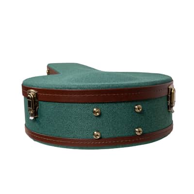 Crossrock Master Series - Wooden 5-string Resonator styles of Banjos Case - Security Lock, Genuine Leather Handle, Reinforced Hardware, Metal Feet, Storage Space- Malachite Blue Tweed image 4