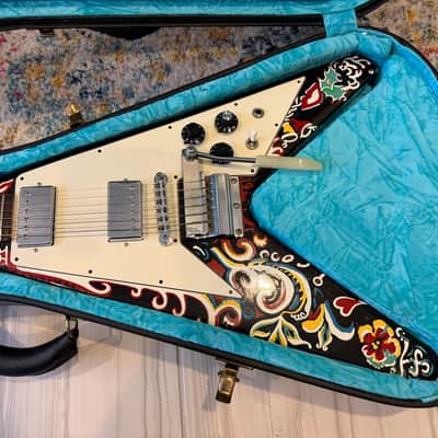 Immagine Gibson Custom Shop "Inspired By" Jimi Hendrix Psychedelic Flying V 2006 - Psychedelic Black - 9