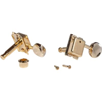 Faber FKT6L-GG Faber Kluson style tuners, 6 in line, separate bushing, gold glossy image 2