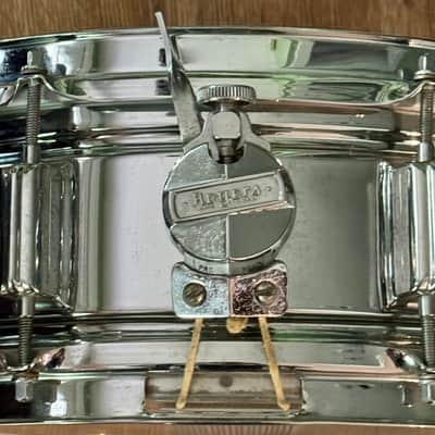 Rogers Powertone 5 x 14" Chrome over Brass Snare Drum  #6530 8 Lug Vintage Cleveland Era image 3