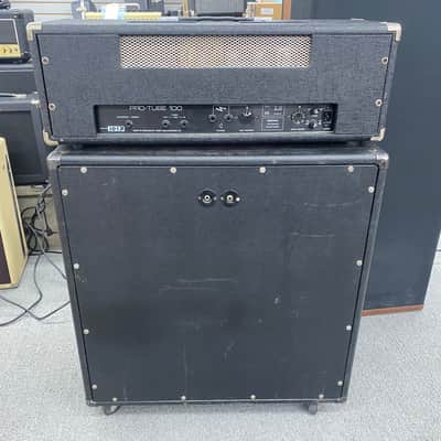 Laney AOR Pro Tube Lead 100 Series Head with Sonic 4x12 cab loaded with Celestion g12k-85 1980's Half Stack image 12
